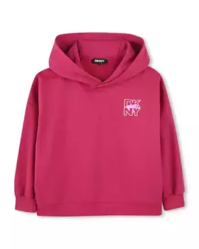 Девичий свитшот из розового хлопка DKNY, цвет Rosa