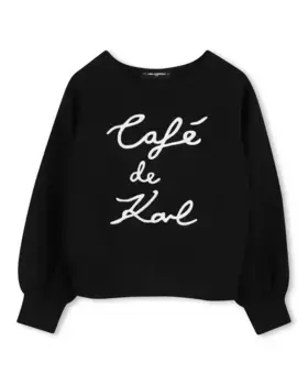 Девичий свитшот с длинными рукавами черного цвета Karl Lagerfeld Kids, чёрный