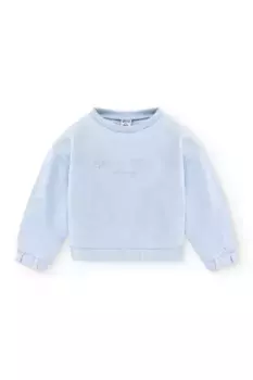 Девичий свитшот с круглым вырезом и рисунком спереди Charanga, голубой