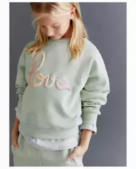 Девичий свитшот с позиционным принтом Kids El Corte Ingls, зеленый