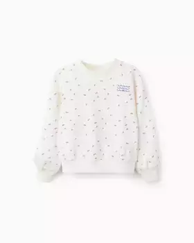 Девичий свитшот с принтом и круглым вырезом Zippy, бежевый