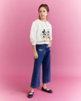 Девичий свитшот с принтом Микки и Минни Kids El Corte Ingls, белый
