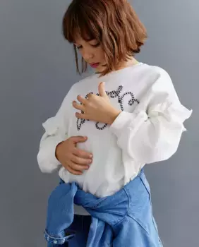 Девичий свитшот с рюшами и принтом спереди Kids El Corte Ingls, белый