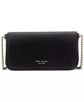 Девин Кожаный Кошелек с Клапаном и Цепочкой из Сафьяно kate spade new york, черный