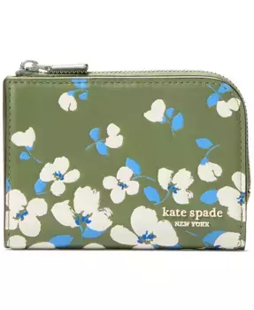 Девин Кожаный Кошелек Small с Цветочным Принтом kate spade new york, зеленый