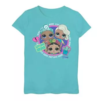 Девочки 7-16 Л.О.Л. Сюрприз! Футболка Malibu Explore Badge с графическим рисунком Licensed Character