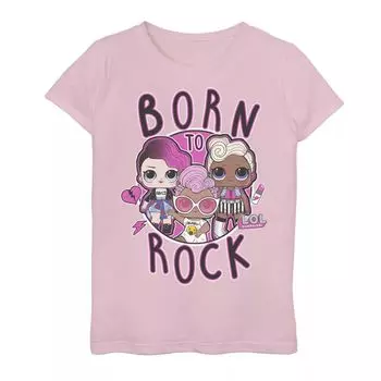Девочки 7-16 Л.О.Л. Сюрприз! Футболка с графическим рисунком Born To Rock Licensed Character