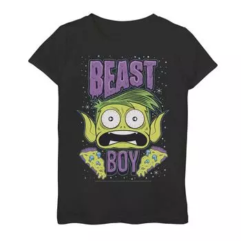 Девочки 7–16 лет из комиксов DC «Юные титаны, вперед!» Футболка Beast Boy с пиццей Licensed Character