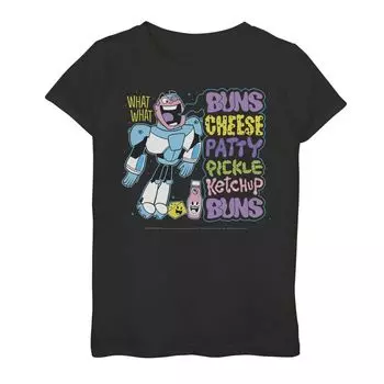 Девочки 7–16 лет из комиксов DC «Юные титаны, вперед!» Футболка Cyborg Burger List Licensed Character