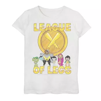 Девочки 7–16 лет из комиксов DC «Юные титаны, вперед!» Футболка League Of Legs Group Shot Licensed Character