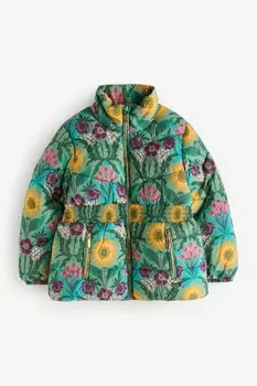 Девочки стеганая куртка с принтом Nicole Miller, зеленый