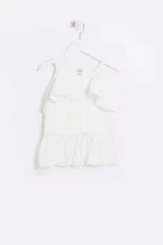 Девочки вышитая баска ками River Island, бежевый