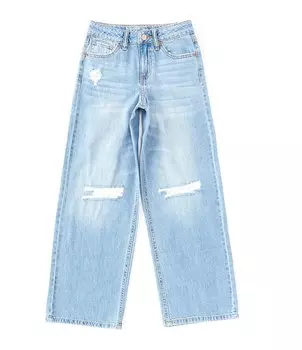 Девушка-хиппи, большие девочки 7-16 лет, широкие синие джинсы Hippie Girl, синий