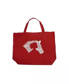 Девушка-лошадь — большая сумка-тоут Word Art La Pop Art, синий