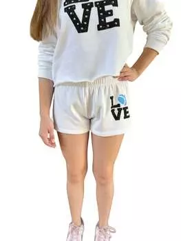 Девушки любят теннисные шорты белого цвета flowers by zoe