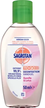 Дезинфицирующий гель для рук ромашка Лотос тревел-размер 50 мл. Sagrotan