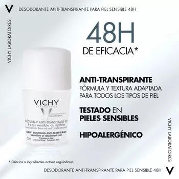 Дезодорант Desodorante 48h Piel Sensible Roll On Vichy, 50 ml