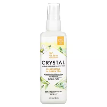 Дезодорант-спрей Crystal Mineral обогащенный ромашкой и зеленым чаем, 118 мл