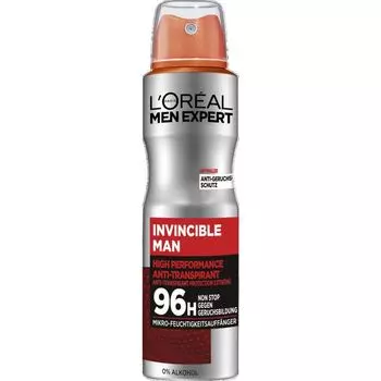 Дезодорант-спрей Invincible Man 96H L’Oral Paris, 150 ml