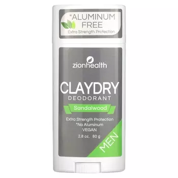 Дезодорант Zion Health Men ClayDry с сандаловым деревом, 80 г
