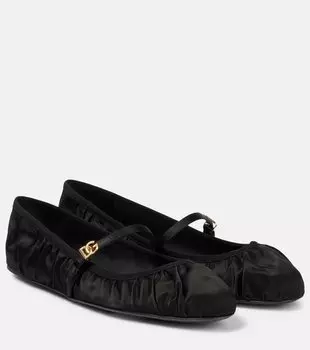 DG атласные балетки Dolce&Gabbana, Nero/Nero
