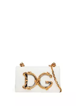 Dg girl белая женская кожаная сумка Dolce&Gabbana