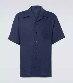 DG льняная рубашка Dolce&Gabbana, Very Dark Blue 1