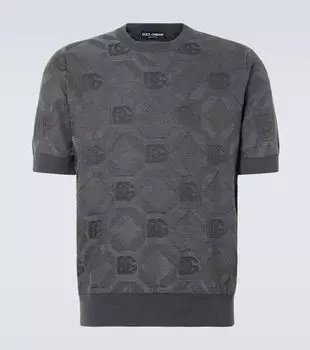 DG жаккардовая шелковая блузка Dolce&Gabbana, Dark Grey