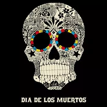 Dia De Los Muertos — мужская футболка премиум-класса с рисунком Word Art LA Pop Art, черный