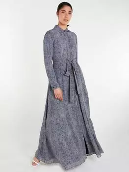 Диагональное платье макси из саржи Aab, серый