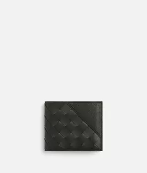 диагональный кошелек Intrecciato, складывающийся в два раза Bottega Veneta, темно-зеленый
