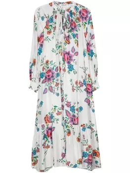 Diane Von Furstenberg платье Fortina с принтом Floral Bouquet, белый