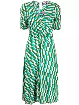 Diane Von Furstenberg платье миди Koren с V-образным вырезом, зеленый