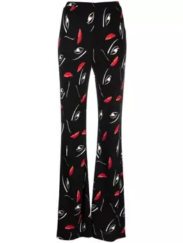 Diane Von Furstenberg расклешенные брюки с графичным принтом, черный