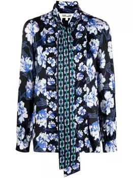Diane Von Furstenberg топ Hardy с бантом и принтом, черный
