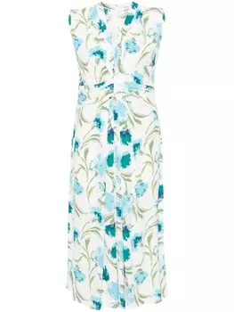 Diane Von Furstenberg твиловое платье с цветочным принтом, белый