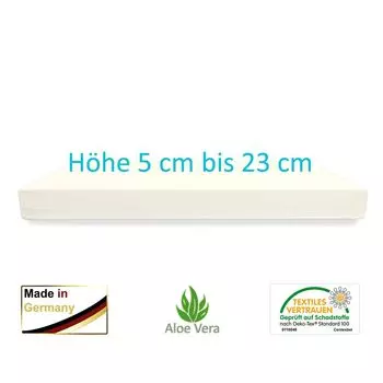 Dibapur Multivital - (90x200 x 5 см) ортопедический матрас из холодной пены - H2,5 от средней до жесткой - Гладкое покрытие Алоэ Вера 60 °C - - Германия