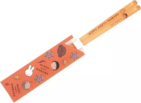 Dick Bruna 404555 Прозрачные палочки для еды Miffy Maruko-chan, 9,1 дюйма (23 см), Miffy Meets Maruko Orange, сделано в Японии Kaneshotouki, Orange