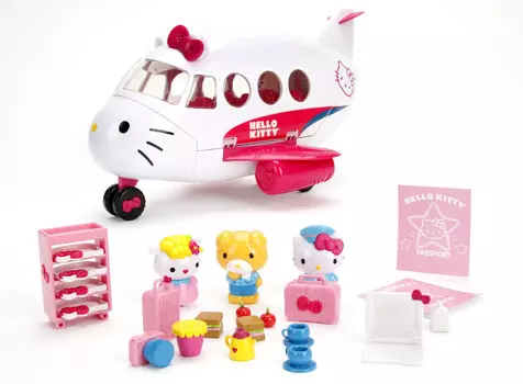 Dickie Toys, Hello Kitty, складной самолет с фигурками