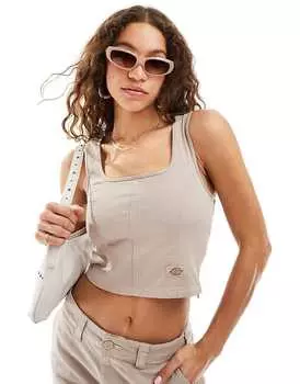 Dickies – Meriden – корсетный топ светло-коричневого цвета, комбинированный вариант