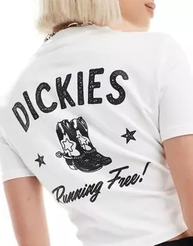 Dickies - Санкт-Петербург - Белая облегающая футболка с ковбойским мотивом - только на ASOS