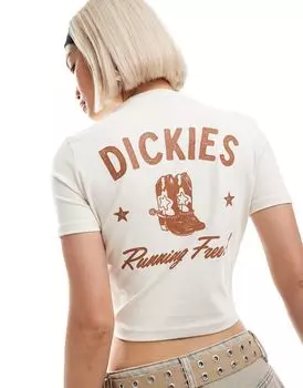 Dickies - Санкт-Петербург - Белый укороченный топ с ковбойским принтом - только на ASOS