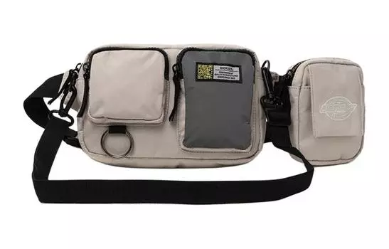 Dickies Сумка-слинг из полиэстера, поясная сумка, сумка через плечо, мужская, серо-бежевая