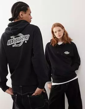 Dickies – Толстовка с капюшоном черного цвета с деревянным логотипом на спине