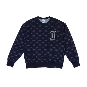 Dickies Толстовка унисекс, синяя, выбеленная