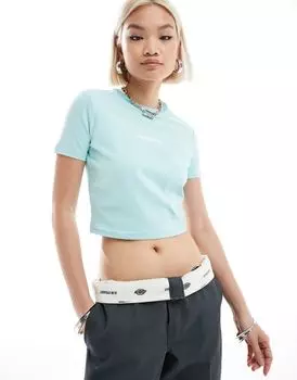 Dickies – Valley Falls – синяя футболка короткого, облегающего кроя