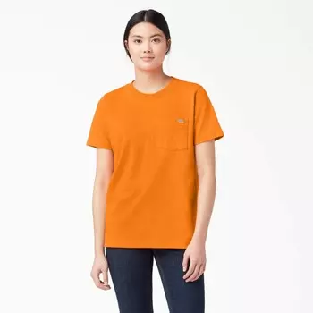 Dickies Женская футболка тяжелого веса с короткими рукавами, цвет Orange (Or)