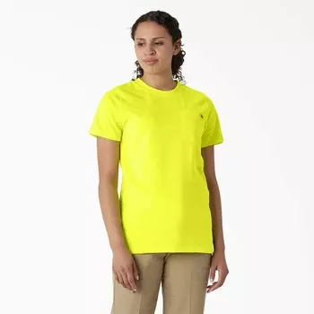Dickies Женская футболка тяжелого веса с короткими рукавами, цвет Bright Yellow (Bwd)