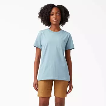 Dickies Женская футболка тяжелого веса с короткими рукавами, цвет Dockside Blue (Du1)