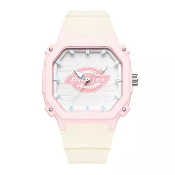 Dickies Женские наручные часы Dix SS23 с кварцевым механизмом, пластиковым ремешком и белым циферблатом